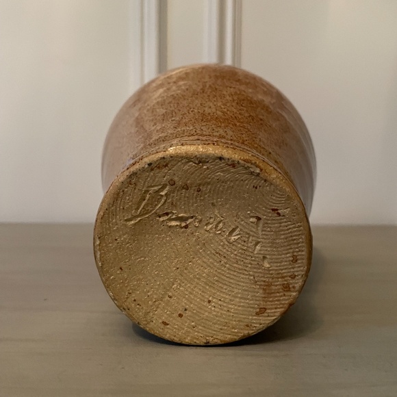 SOLD Hand Thrown Studio Pottery Earth Tone Glaze Vase with Cut Design - Picture 4 of 4